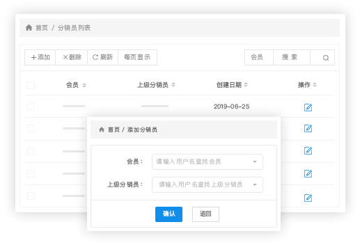 快速招募不斷裂變，實現全網分銷